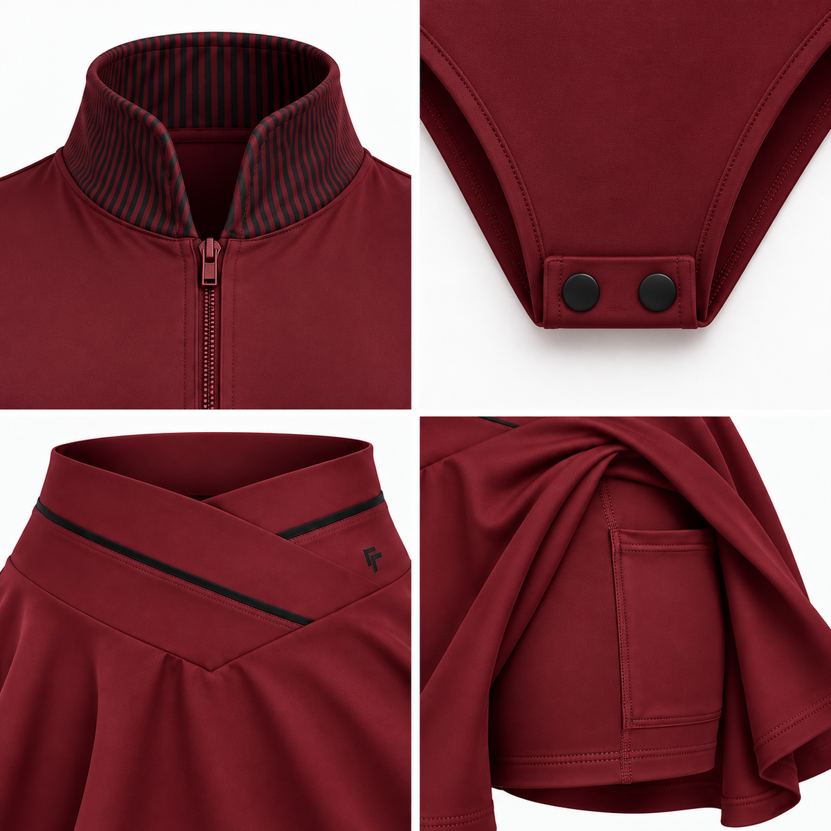 MERLOT- BodySuit & Athletic Skort